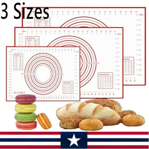 3Size Silicone Baking Mat Pizza Dough Maker Pastry Kitchen Gadgets Cooking Tools Utensils Bakeware Kneading Accessories