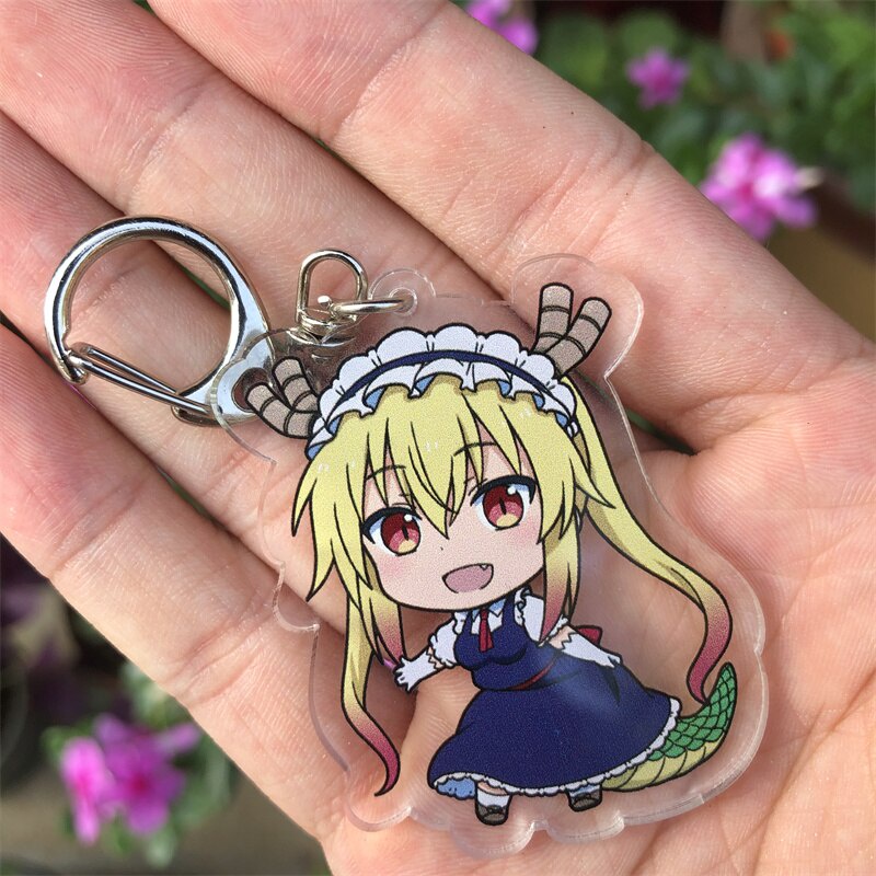 Miss Kobayashi's Dragon Maid Tohru KannaKamui Keychain Cosplay Anime Accessories Backpack Pendant Badge Christmas Gifts
