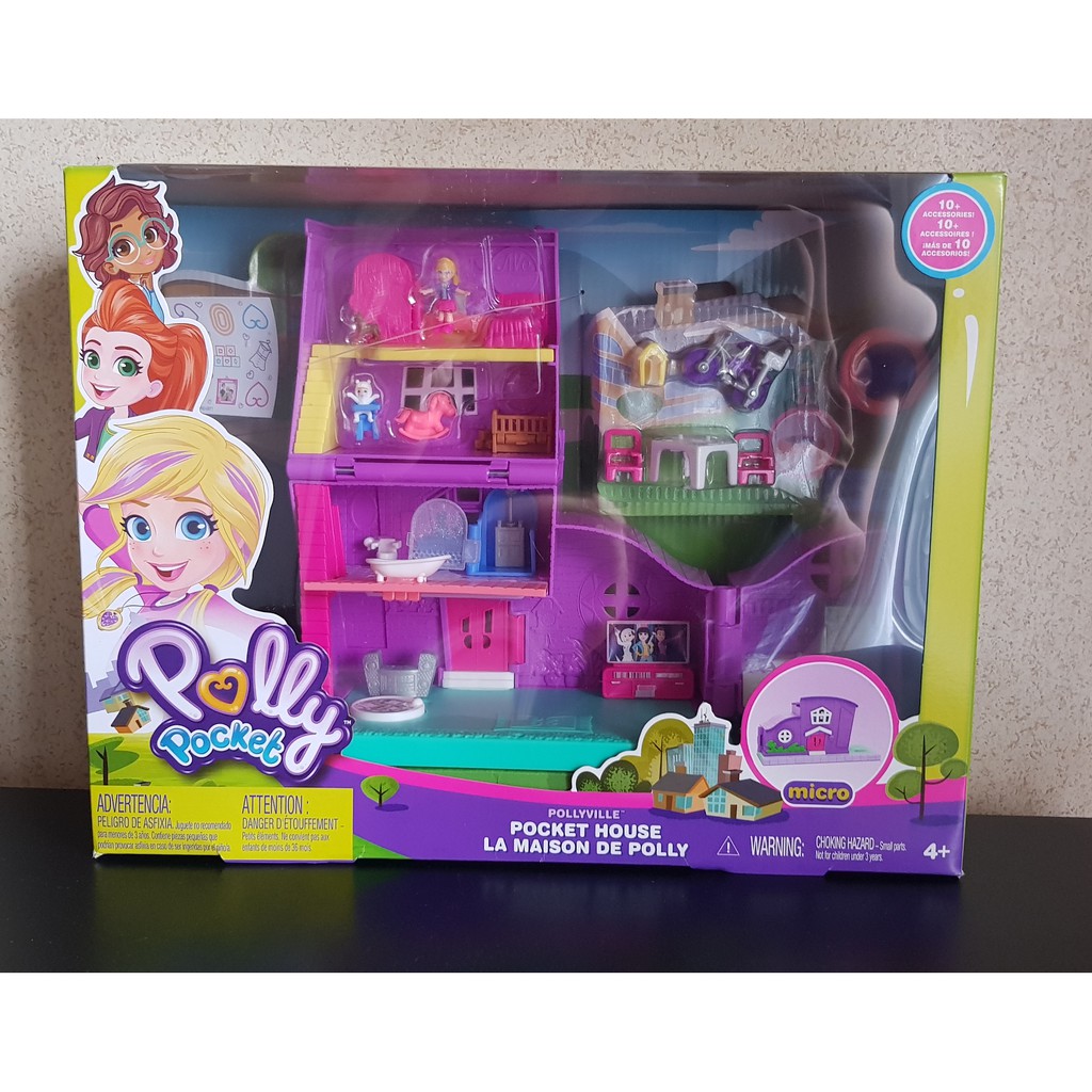10 Accessories & Micro Dolls, 2 Stories Polly Pocket GFP42 Pocket House 