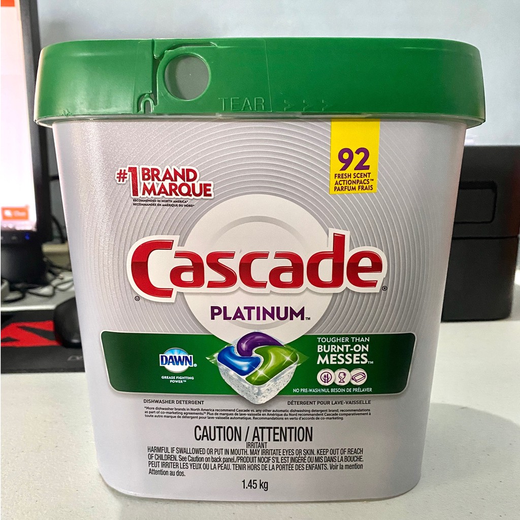 Cascade Platinum Dishwasher Detergent Load & Go Fresh Scent Shopee