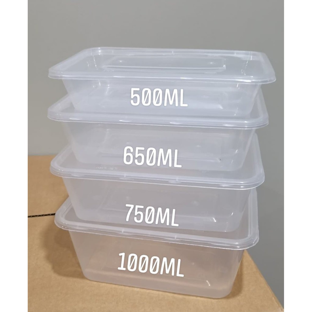 Rectangular Microwavable Tub 50pcs per pack | Shopee Philippines