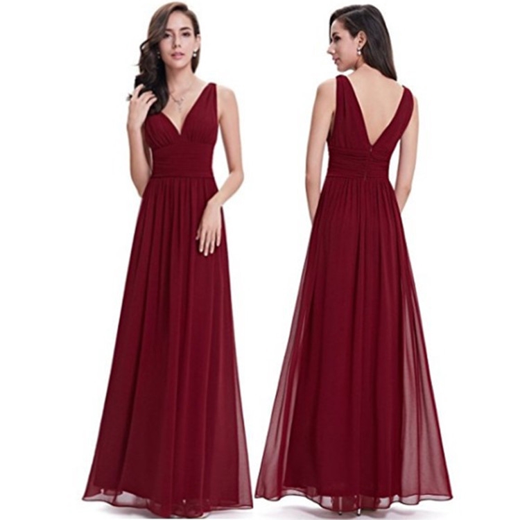 C&C Evening Dress ChiffonParty Dinner Maxi Dress Red Formal Evening ...