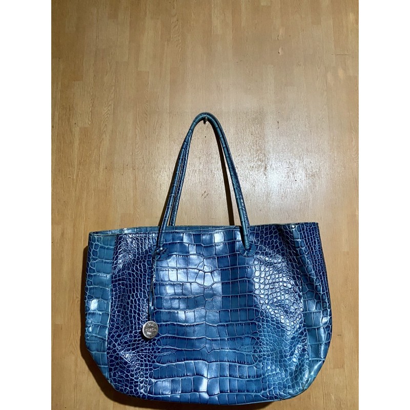 Furla Leather Sling Bag Blue Pre-loved AUTHENTIC | Shopee Philippines