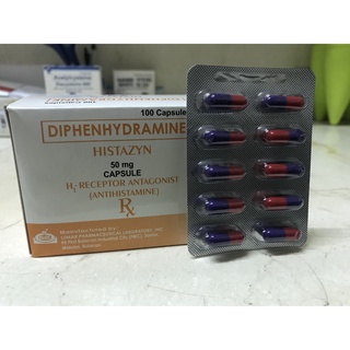 Diphenhydramine Histazyn 50mg Capsule [10 capsules] FDA APPROVED for Allergy Humans and Pets #2