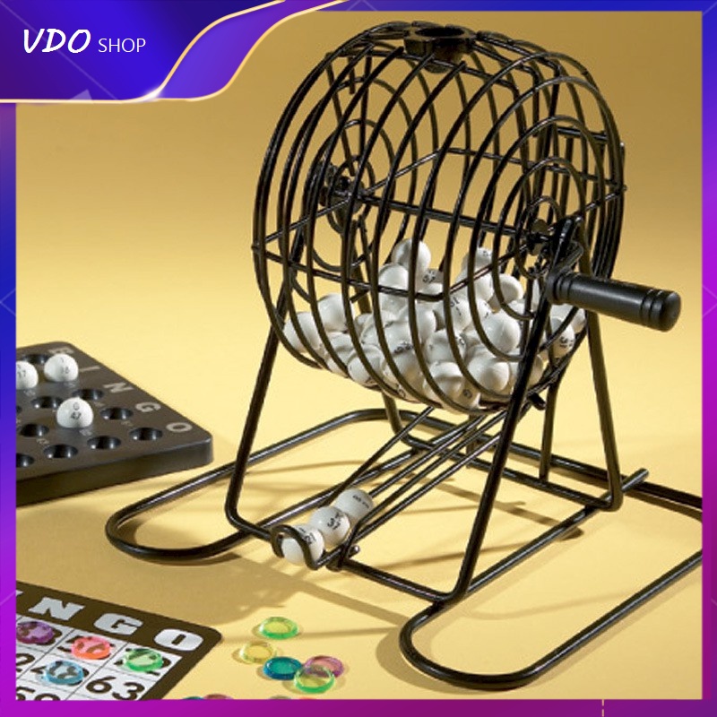 VDO Traditional Bingo Lotto Lottery Family Bingo Game SetCage Balls Cards Counters Party Bingo