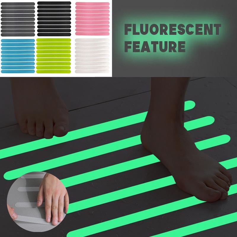 6PCS Anti Slip Strips Transparent Shower Stickers Bath Safety Strips