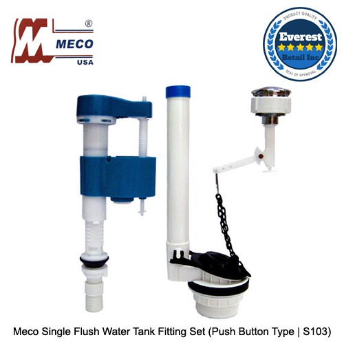 Meco Single Flush Water Tank Fitting Set (Push Button Type S103) and