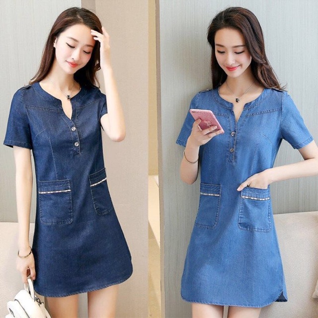 denim dress shopee