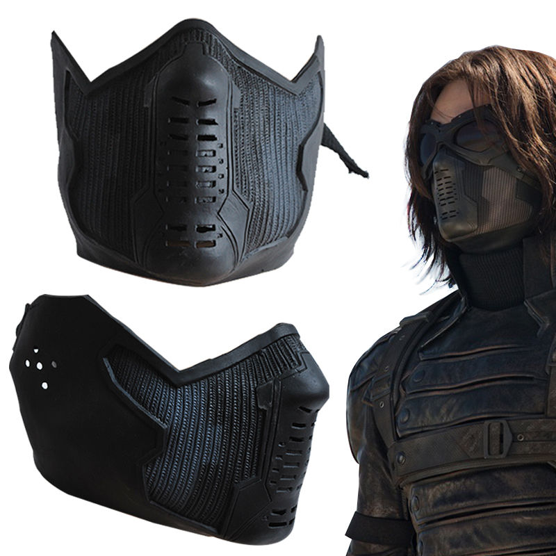 Captain America 3 Winter Soldier Buck Buchanan/ Barnes Mask+Glass Helmet Cosplay 