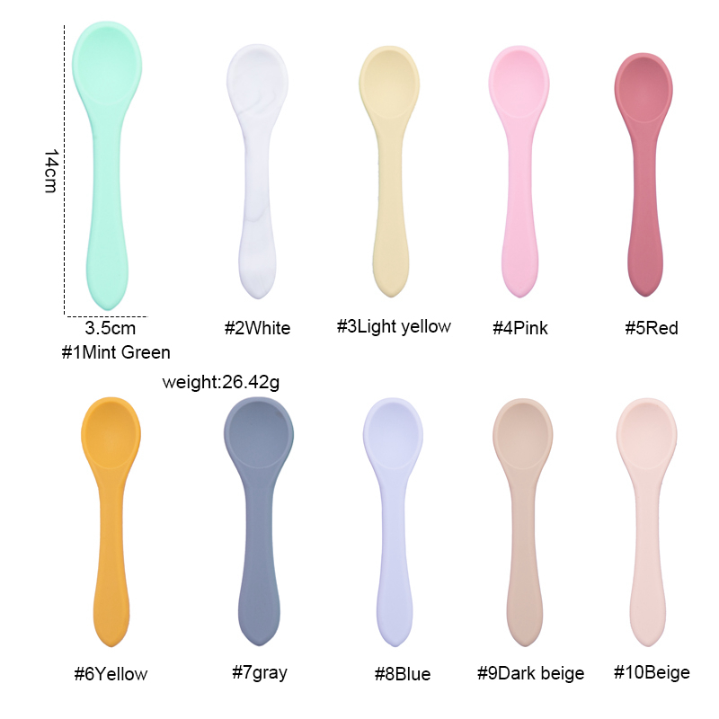 1 Pc Baby Silicone Spoon 100% Food Grade Material Baby Feeding Equipment Learning