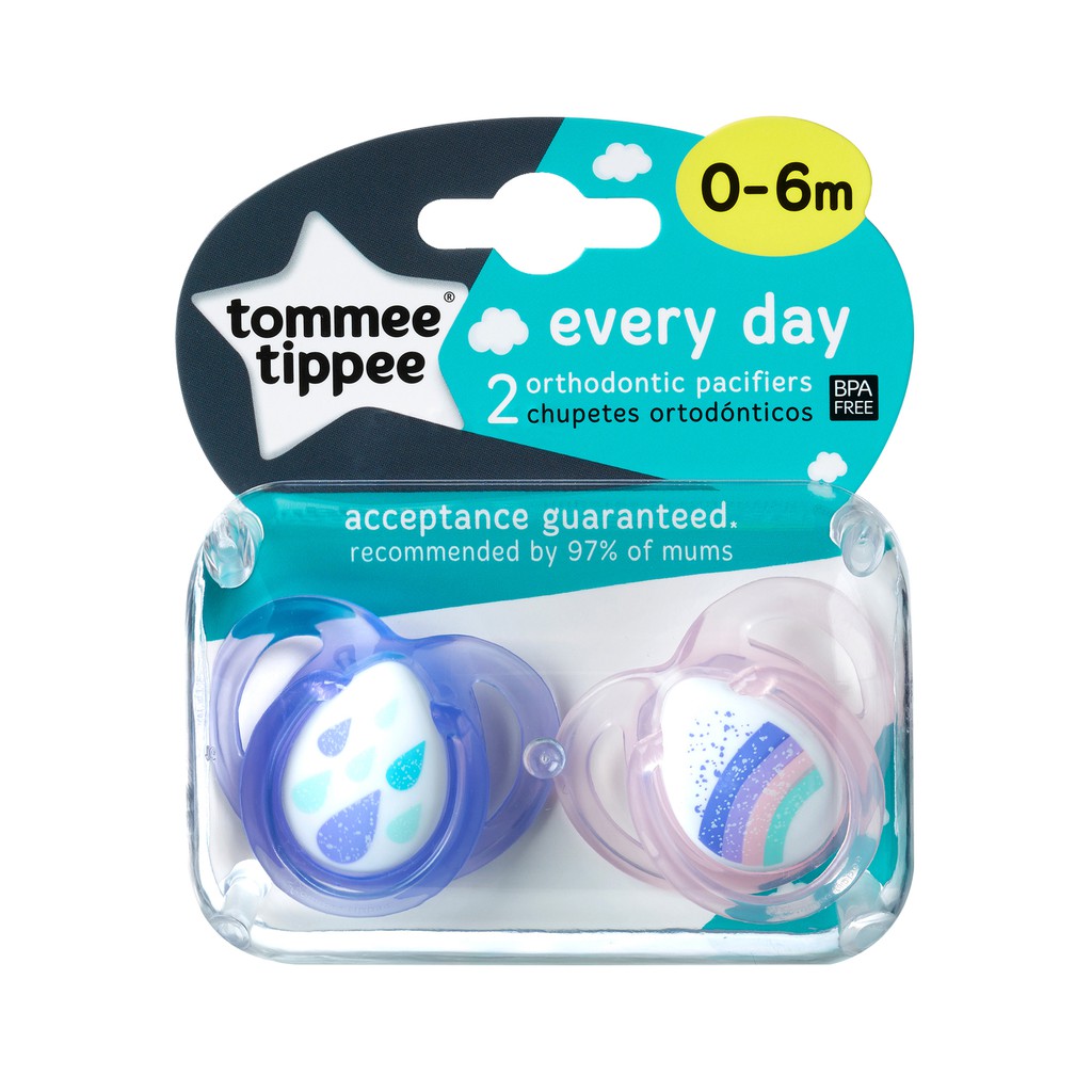 Tommee Tippee Every Day Orthodontic Pacifiers 0 6m Shopee