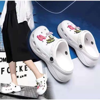 New Crocs bae clog sandals Platform High-heeled Slippers with jibbitz