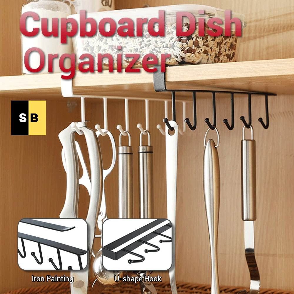 StockBlends 6 Hooks Cup Holder Hanger Kitchen Shelf Wardrobe