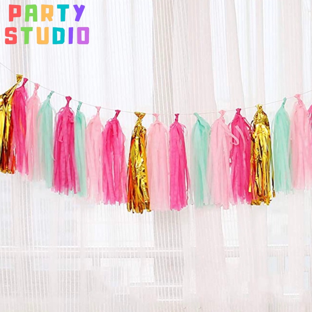 Tissue Paper Tassels Paper Tassels Garland (12 pcs) Table Decoration