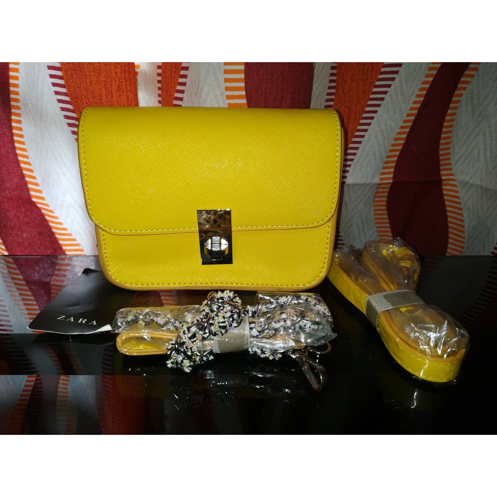 zara yellow sling bag