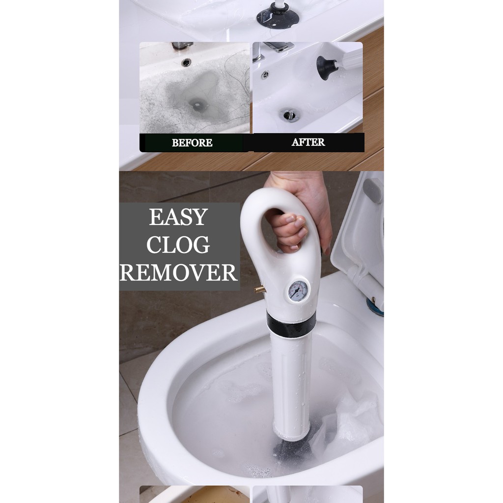 New High Pressure Drainer Toilet Plunger Drain Unblocker Powerful Manual Pneumatic Dredge Eq