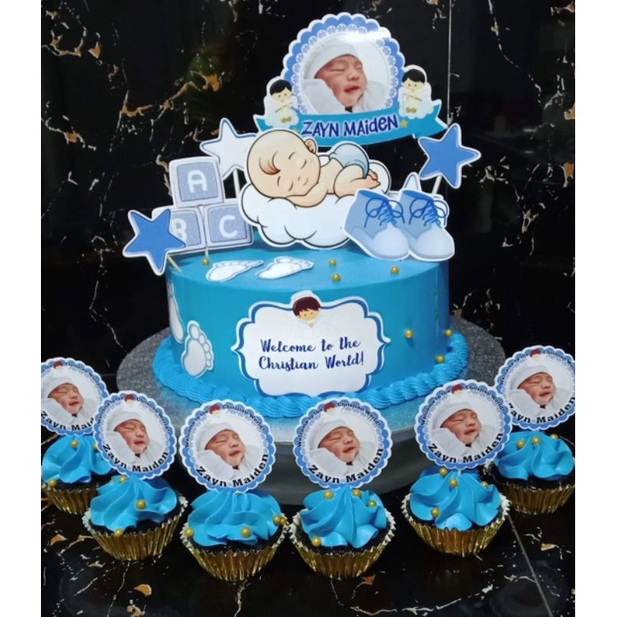 Boy Baptism Cupcake Toppers Baptism Cupcakes Boys Fir vrogue.co