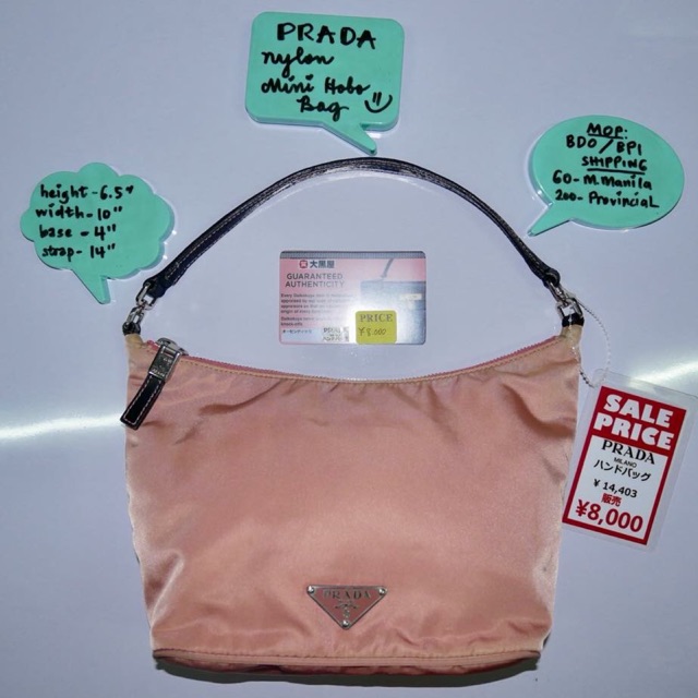 prada tessuto nylon mini hobo bag