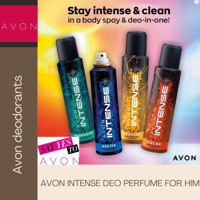 Avon INTENSE deodorant perfume spray for men 150ml (scents provoke