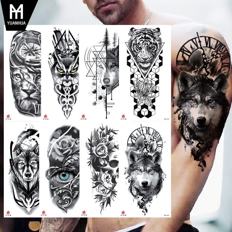 Lasts to 15 Days】3D Tattoo paste Large Arm Sleeve Tattoo Sticker Lion Crown  waterproof long lasting Magic tattoo Temporary Tattoo Rose Flower Tattoo |  Shopee Philippines