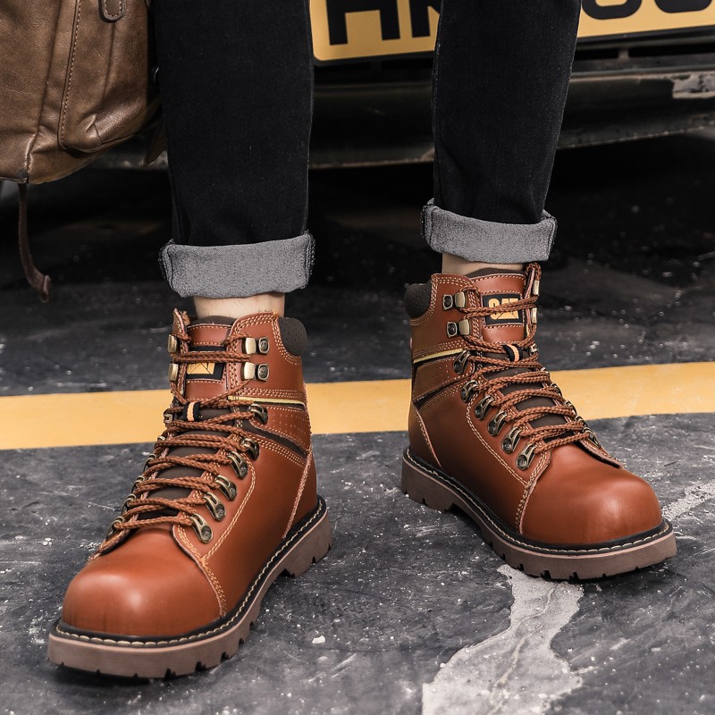 Ready Stock】Caterpillar Boots Men Outdoor Work Boots Soft Toe Boots Genuine  Leather Size(38-46) | Shopee Philippines