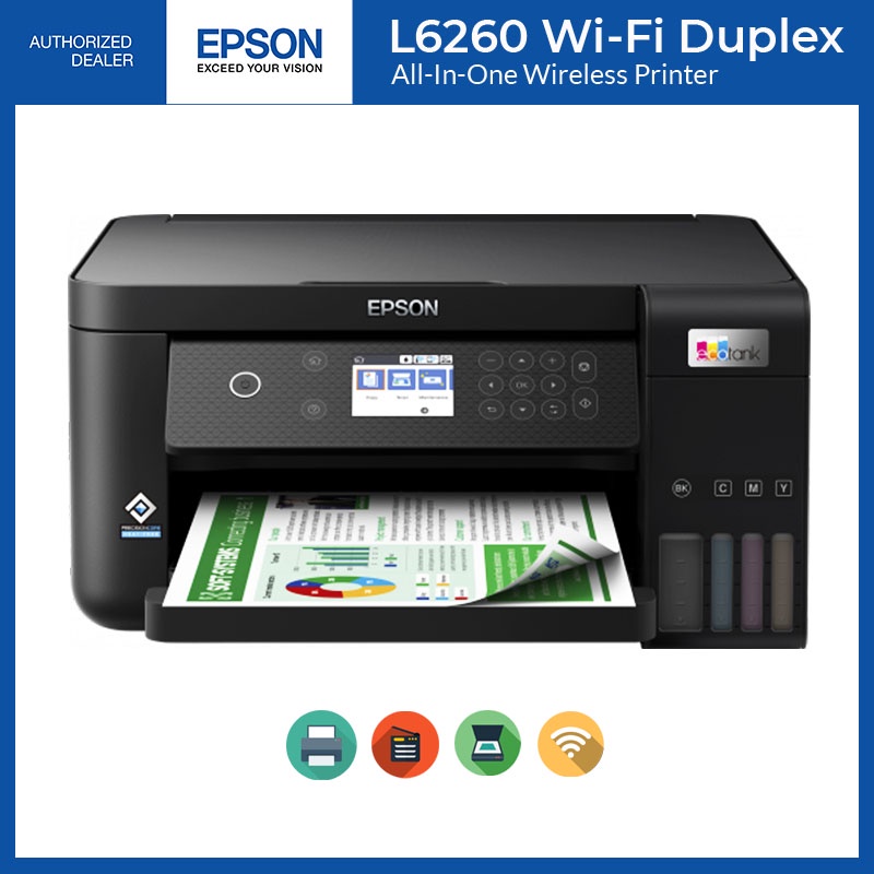 Epson L6260 EcoTank WiFi Printer Scanner Copier or Xerox 3 in 1 CISS