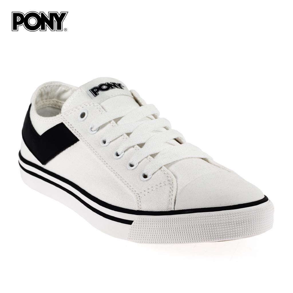 pony black and white shoes