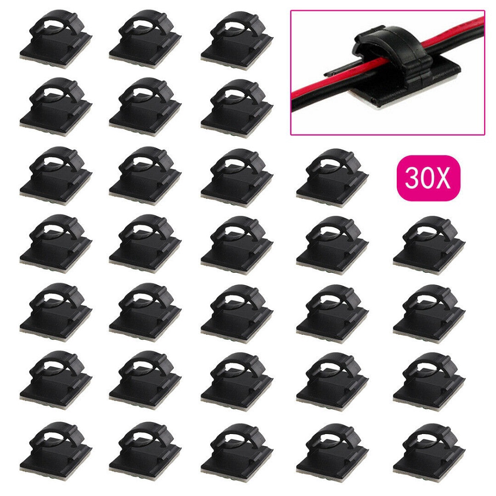 Wire Clip Black Car Tie Rectangle Cable Holder Mount self Clamp adhesive Z7P6 