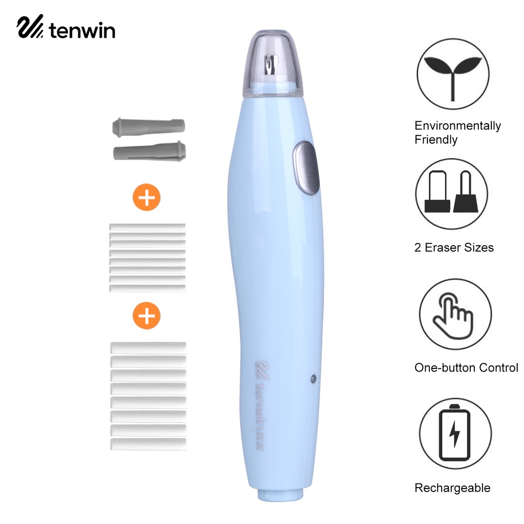 Tenwin Electric Eraser Kit With 16 Eraser Refills Rechargeable Pencil Eraser One Button Control Gift Shopee Philippines