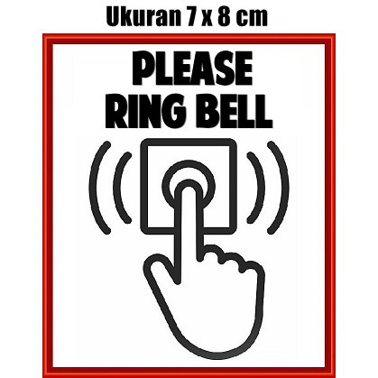 White Black Glossy Chromo Please Ring Bell Graphic Printed Sticker Anti
