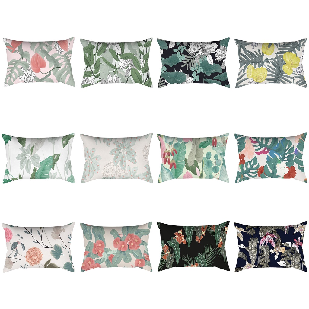 Floral print sofa throw pillow cover,car lumbar pillowcase,bedside cushion cover 