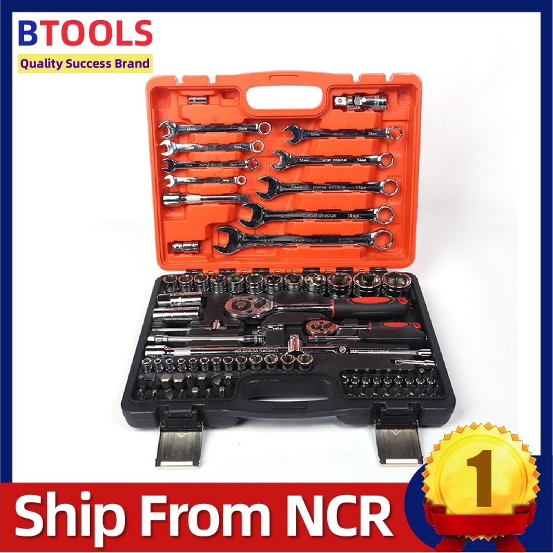 BTools 82 PCS Tools Socket Wrench Set Car Tools Set Torque Wrench Tool ...