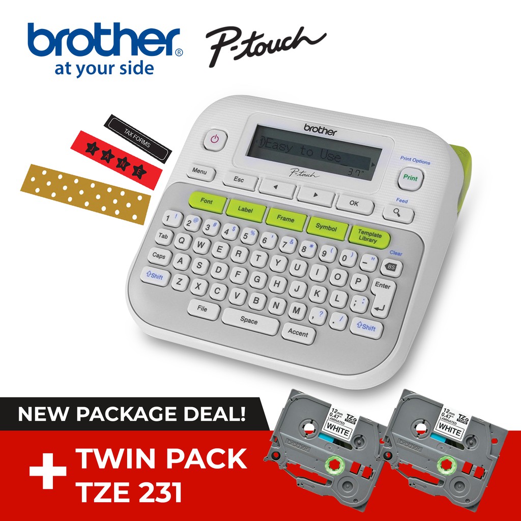 Brother PTD210 EasytoUse Label Maker Additional TZe231V2 Tape