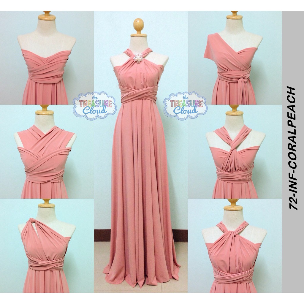 peach multiway dress