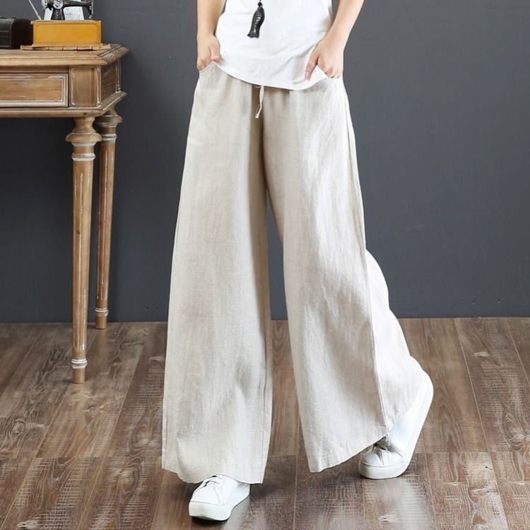 Pants for Women Plus Size,Fudule Womens Casual Pants Print Threaded Cropped Bandwidth Lounge Bloomers Wide Leg Pants 