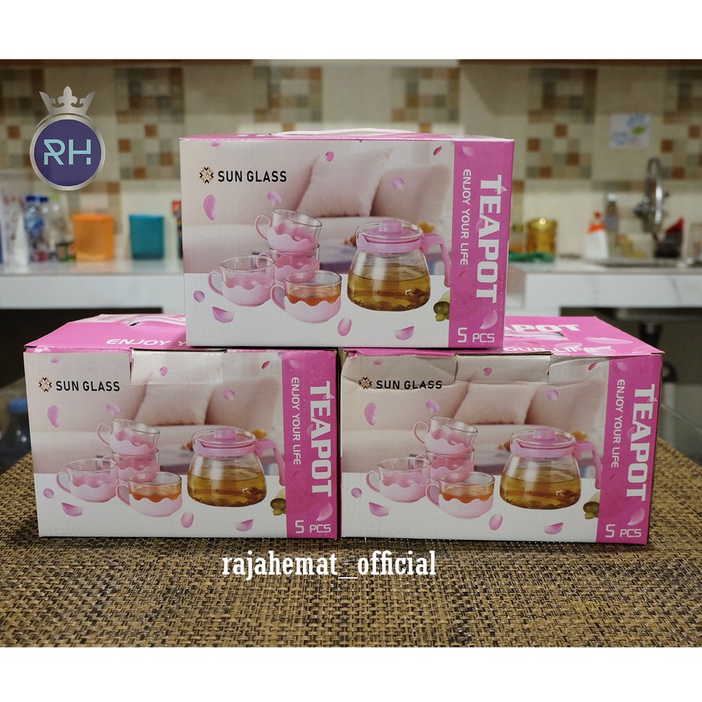 Plain Eapot SET 5IN1 Teapot Glass SET Unique Teko Unique Glass