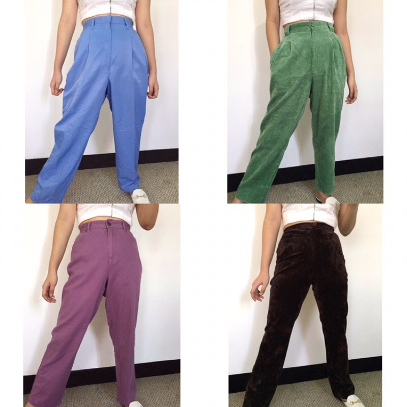 high waisted green corduroy pants