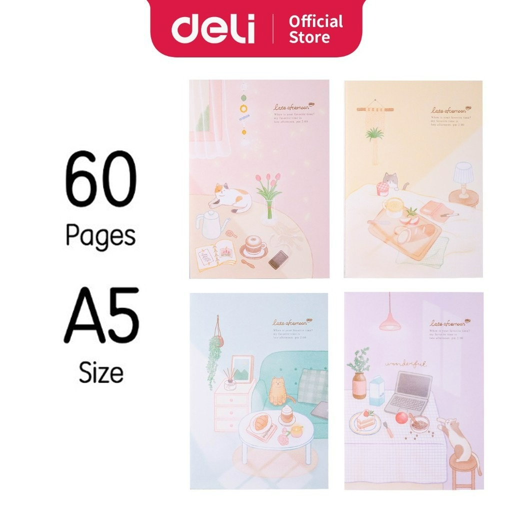 Deli Notebook FA560 Soft Cover Notebook Size A5 60 Pages Late Afternoon Series [Per Book] #10