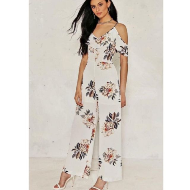 white floral jumpsuit