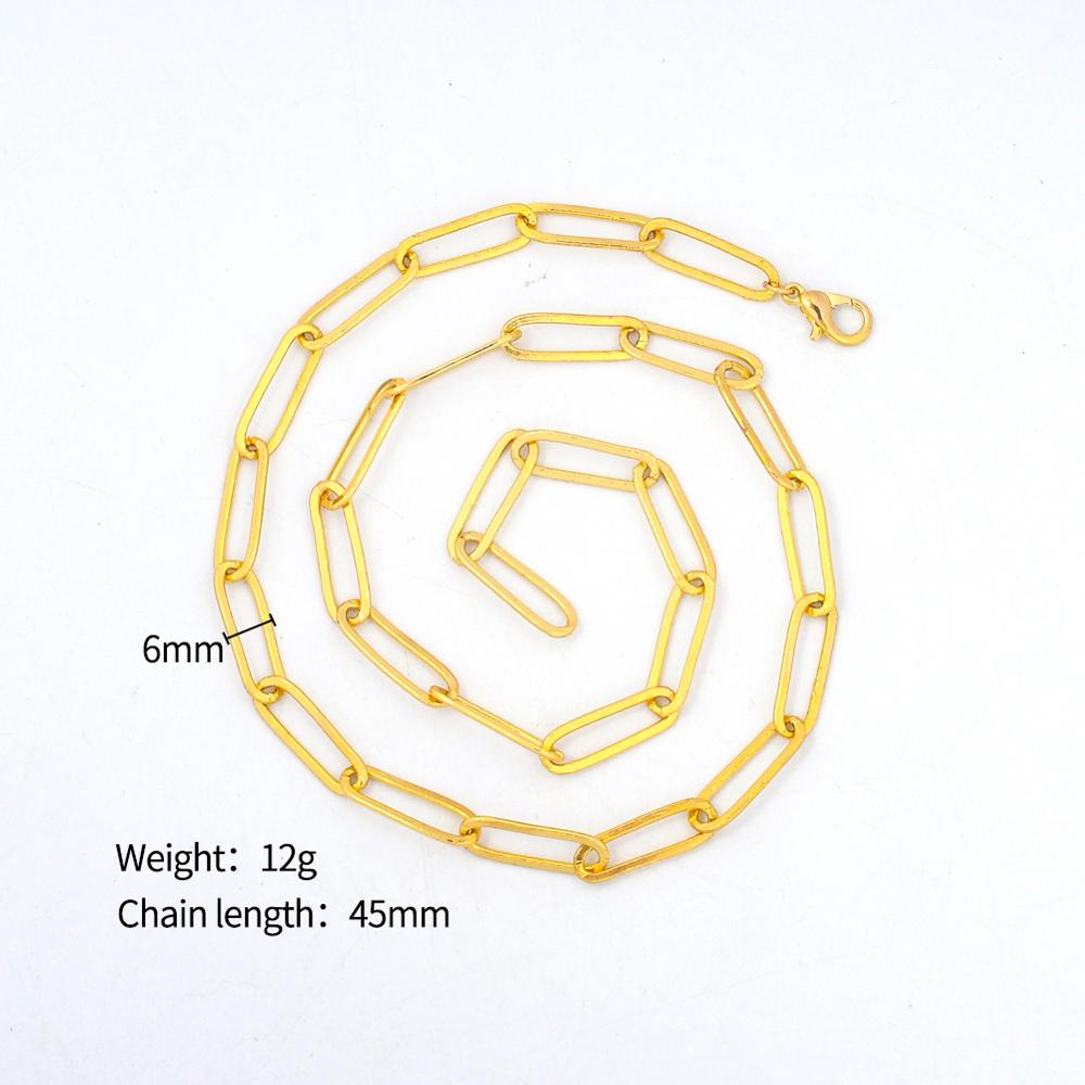 Gold Plated Dainty Rectangle Oval Link Chain Necklace Choker Flat Paperclip  Necklace Bracelet Jewelry Sets for Women Girls  Shopee Philippines