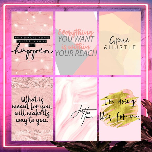 Spiritual Quotes Wall Decor Light Pink Motivational Positive Verse ...