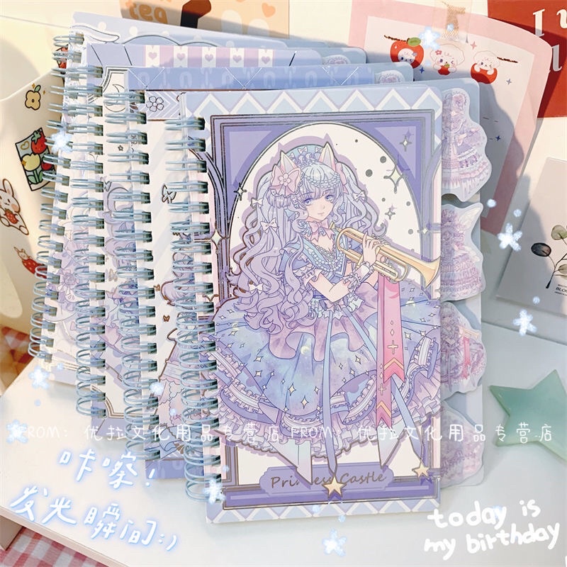 Kawaii Anime Ring bind notebook Cute fantasy glittery girly gifts