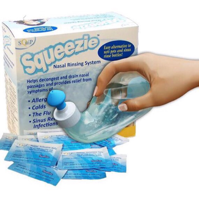 Nasaline Squeezie Squeeze Nasal Rinsing System Sinus Wash Nose 50 ...