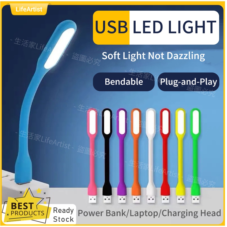 Kyfreshpower Mini USB LED Lamp, Adjustable USB Night Light, Compatible For Power Bank, Laptop, Notebook, Reading, Computer Keyboard USB Reading Light (8-Red