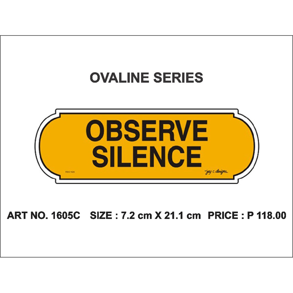 Acrylic Sign Observe Silence Signage 1605 | Shopee Philippines