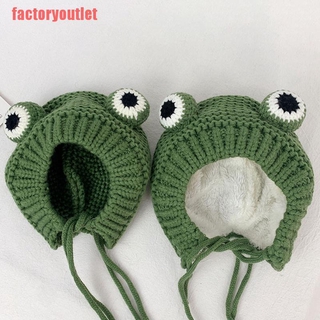 FCPH Solid color Cartoon frog knitted hat winter warm hat Skullies cap beanie for kid #5