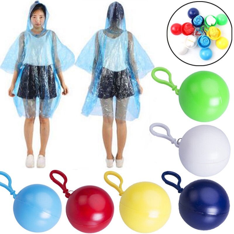 Portable Raincoat Ball Emergency Poncho Unisex Plastic Disposable ...