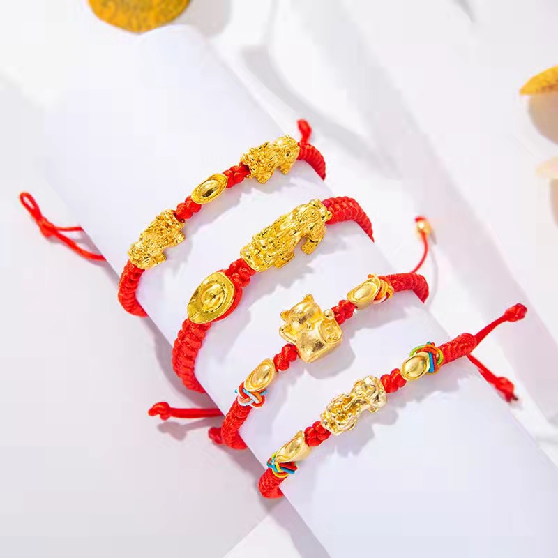 Red Rope Woven Transfer Beads Pixiu Lucky Bracelet To Ward Off Evil Spirits And Attract Wealth Transfer Hand Rope Fashion Jewelry Accessories