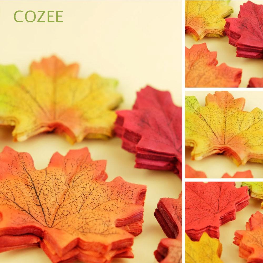 50pcs Colorful Wedding Decor Decorative Plant Artificial Leaves Silk Maple