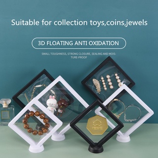 Floating frame 3D Display Jewelry storage box PE film up Prevent oxidation Bracelet/Ring/toys+Base